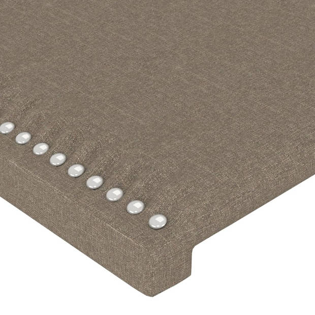 vidaXL Hoofdbord met randen 183x23x118/128 cm stof taupe