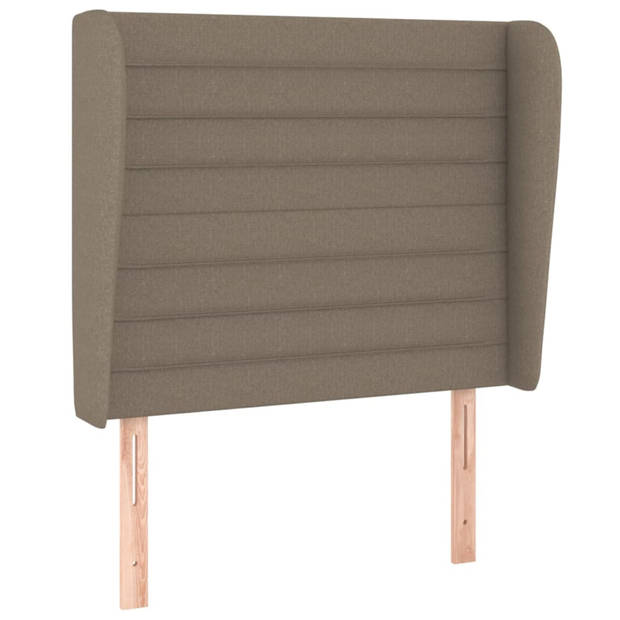 vidaXL Hoofdbord met randen 103x23x118/128 cm stof taupe