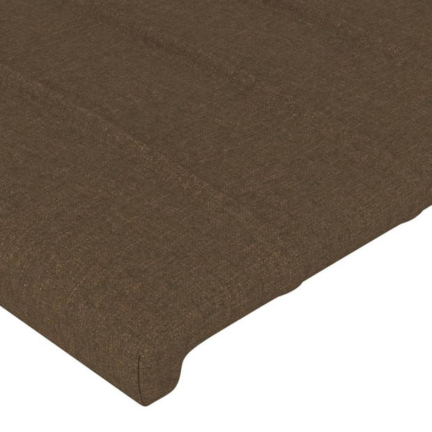 vidaXL Hoofdbord met randen 93x23x118/128 cm stof donkerbruin