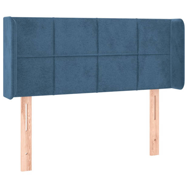 vidaXL Hoofdbord met randen 83x16x78/88 cm fluweel donkerblauw