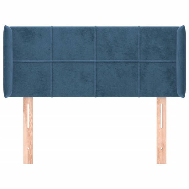 vidaXL Hoofdbord met randen 83x16x78/88 cm fluweel donkerblauw