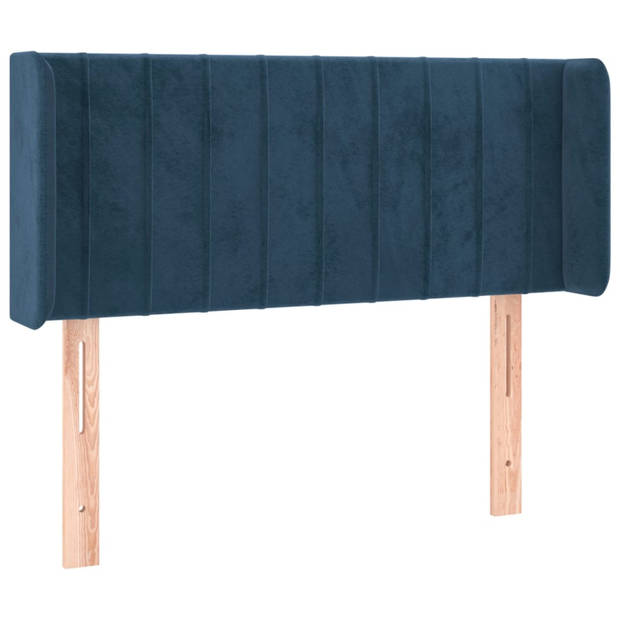 vidaXL Hoofdbord met randen 103x16x78/88 cm fluweel donkerblauw