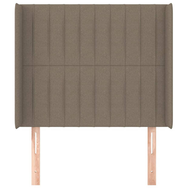 vidaXL Hoofdbord met randen 83x16x118/128 cm stof taupe