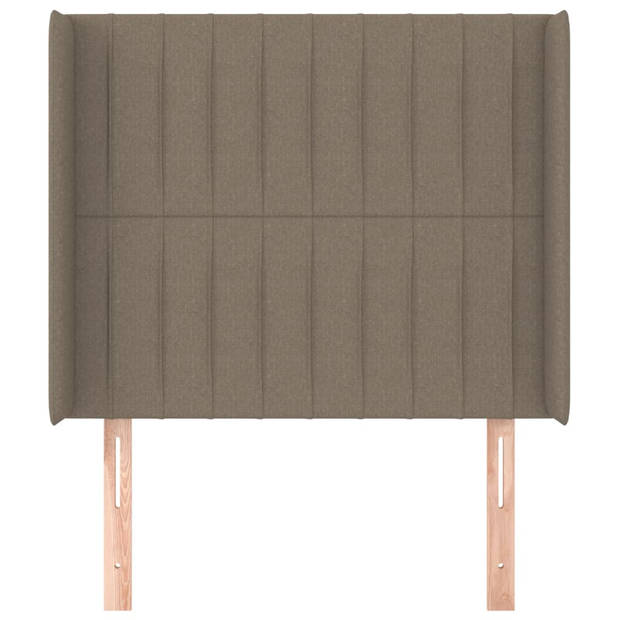 vidaXL Hoofdbord met randen 103x16x118/128 cm stof taupe