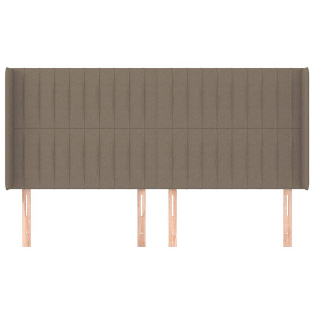 vidaXL Hoofdbord met randen 203x16x118/128 cm stof taupe