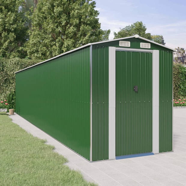 vidaXL Tuinschuur 192x938x223 cm gegalvaniseerd staal groen