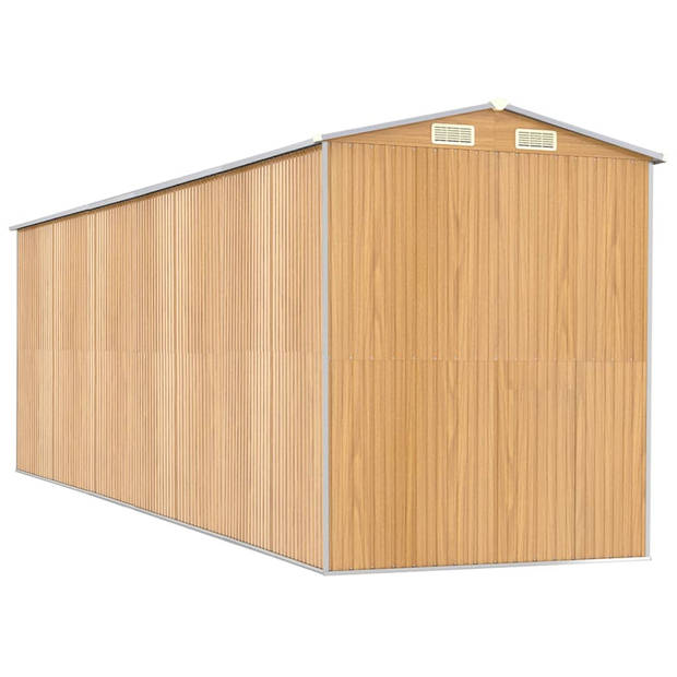 The Living Store Schuur Lichtbruin Gegalvaniseerd Staal - 192x606x223cm (LxBxH) - Ventilatieopeningen