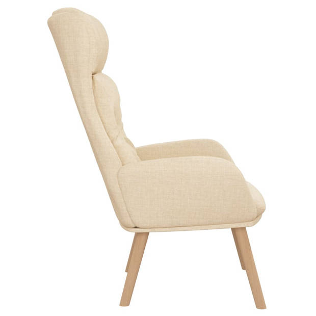 The Living Store Fauteuil Relaxstoel - Dik gevoerd - Crème - 70 x 77 x 94 cm