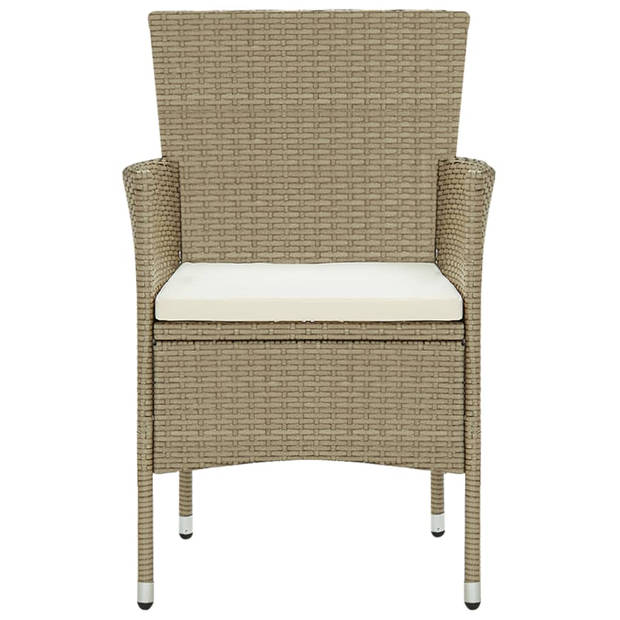 vidaXL 11-delige Tuinset poly rattan beige