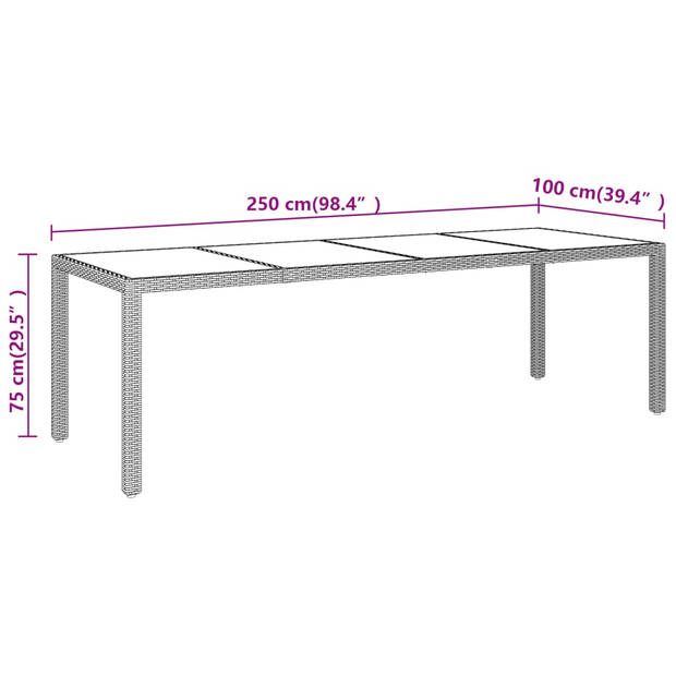 vidaXL 11-delige Tuinset poly rattan beige