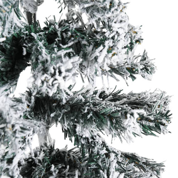 The Living Store Halve Kunstkerstboom - PVC - 150 cm - Witte Sneeuwblokken