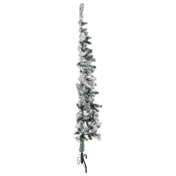 The Living Store Halve Kunstkerstboom - PVC - 150 cm - Witte Sneeuwblokken