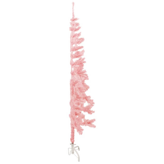 The Living Store Kunstkerstboom - Halve - Roze - PVC - 120cm