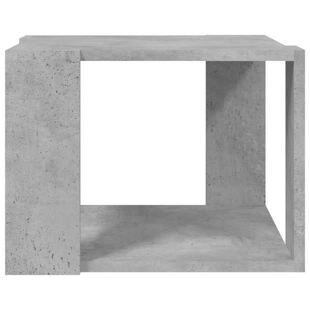 The Living Store Praktische woonkamertafel - 40 x 40 x 30 cm - bewerkt hout - betongrijs