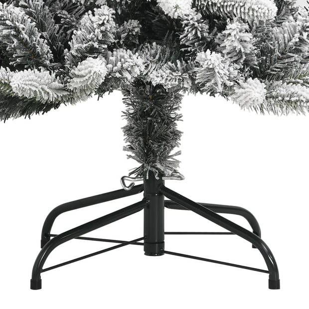 The Living Store Kerstboom Kunst 210 cm - wit en groen - scharnierende constructie - decoratiesneeuw - 493 spitse