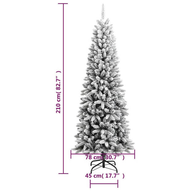 vidaXL Kunstkerstboom met sneeuw 210 cm PVC en PE