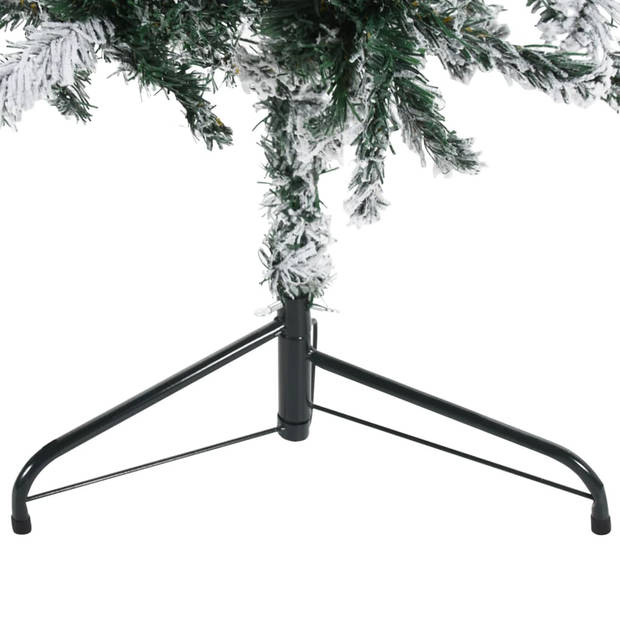 The Living Store Kunstkerstboom Deluxe - 180 cm - Halfrond - PVC - Witte sneeuwblokken