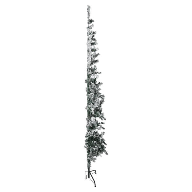 The Living Store Kunstkerstboom Deluxe - 180 cm - Halfrond - PVC - Witte sneeuwblokken