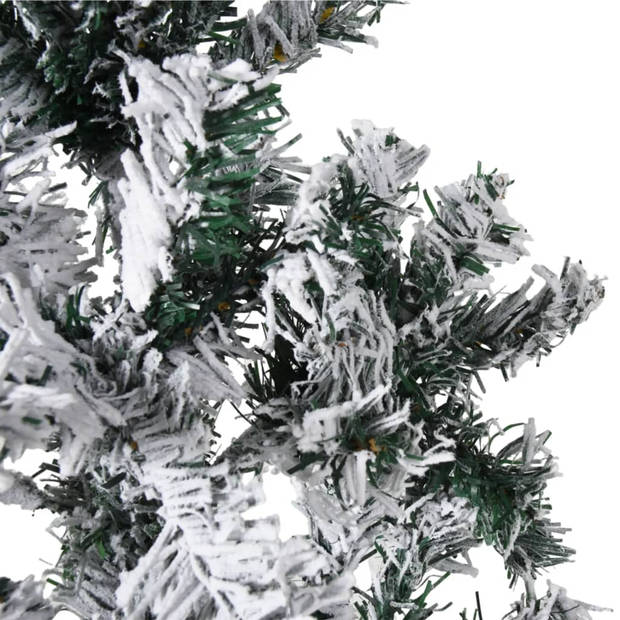 The Living Store Kunstkerstboom Deluxe - 180 cm - Halfrond - PVC - Witte sneeuwblokken