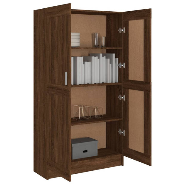 vidaXL Boekenkast 82,5x30,5x150 cm bewerkt hout bruin eikenkleur