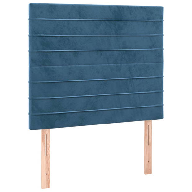 vidaXL Hoofdborden 2 st 80x5x78/88 cm fluweel donkerblauw