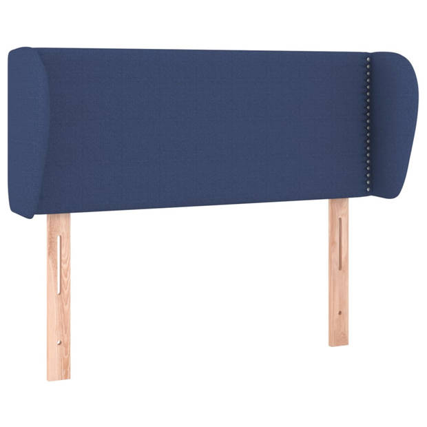 vidaXL Hoofdbord met randen 103x23x78/88 cm stof blauw