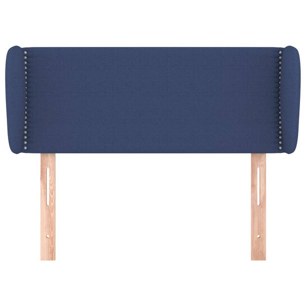 vidaXL Hoofdbord met randen 103x23x78/88 cm stof blauw