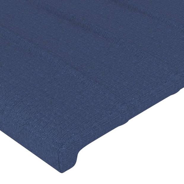 vidaXL Hoofdbord met randen 83x23x78/88 cm stof blauw