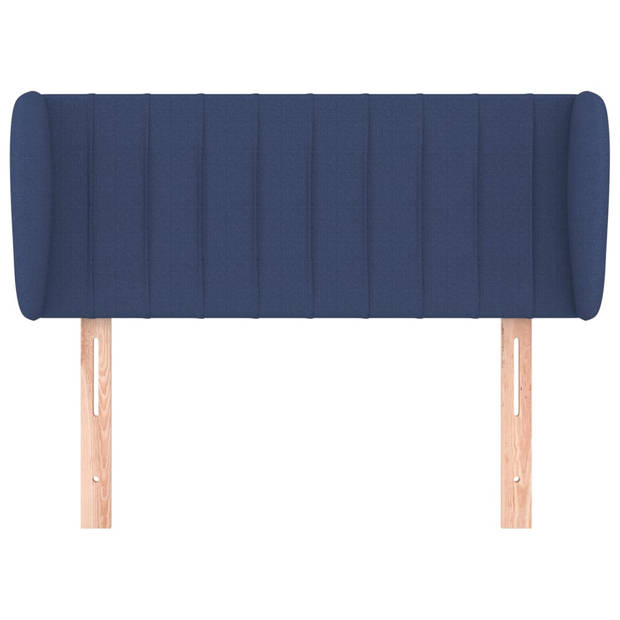 vidaXL Hoofdbord met randen 83x23x78/88 cm stof blauw