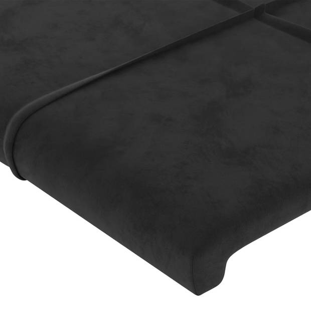 vidaXL Hoofdbord met randen 163x23x78/88 cm fluweel zwart