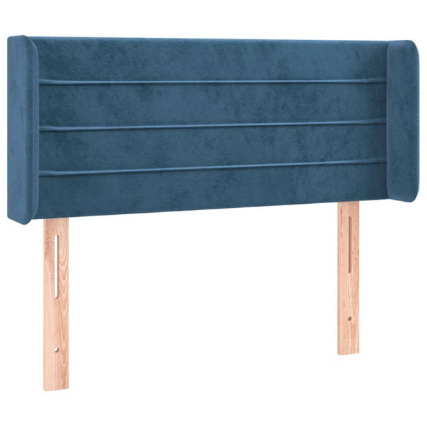 vidaXL Hoofdbord met randen 93x16x78/88 cm fluweel donkerblauw