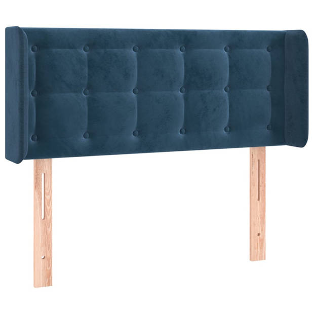 vidaXL Hoofdbord met randen 83x16x78/88 cm fluweel donkerblauw