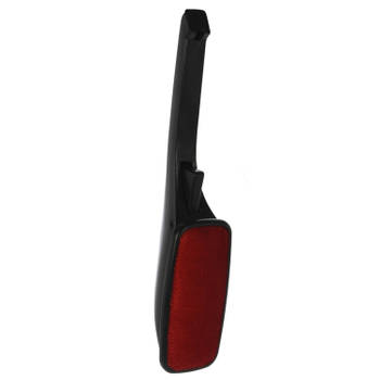 Kledingborstel/ontpluizer/pluizenverwijderaar - zwart/rood - inklapbaar - 33 cm - Kledingborstels