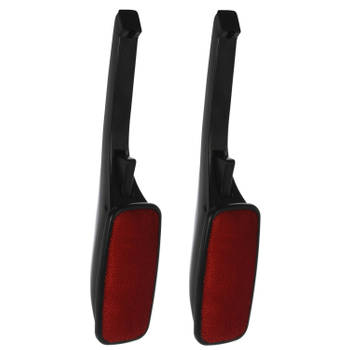 Set van 2 - kledingborstel/ontpluizer/pluizenverwijderaar - zwart/rood - inklapbaar - 33 cm - Kledingborstels