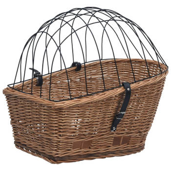 vidaXL Fietsmand voor bagagedrager 55x31x36 cm natuurlijk wilgen