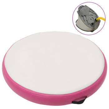 vidaXL Gymnastiekmat met pomp opblaasbaar 100x100x20 cm PVC roze