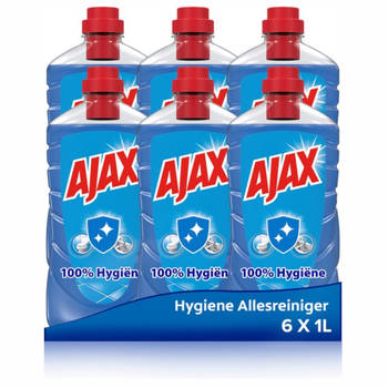 Ajax Allesreiniger 100% Hygiene 6 x 1L - Voordeelverpakking
