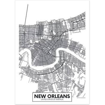 Canvas city map New Orleans 30X40cm