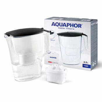 Aquaphor Time 2,5 l zwarte filterkan met een B25 Maxfor 200 liter cartridge