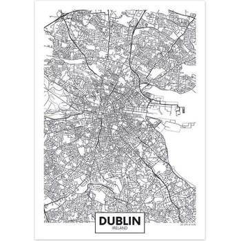 Canvas city map Dublin 30X40cm