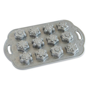 Nordic Ware - Bakvorm "Frosty Flakes Cakelet Pan" - Nordic Ware Sparkling Silver Holiday