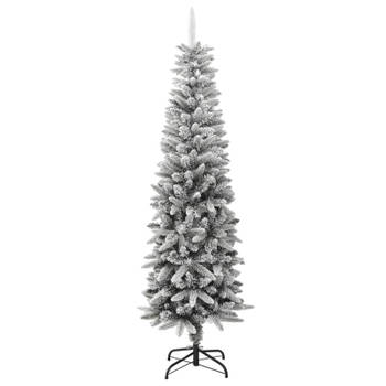 vidaXL Kunstkerstboom met sneeuw smal 180 cm PVC en PE