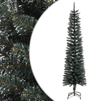 vidaXL Kunstkerstboom met standaard smal 210 cm PVC groen