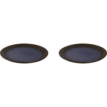 Palmer Bord Tama 28.5 cm Blauw Zwart Stoneware 2 stuks