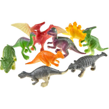 Dinosaurus speelgoed set - voor kinderen - 12x stuks - plastic - Speelfigurenset