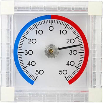 Zelfklevende raamthermometer - wit - kunststof - 8 cm - Buitenthermometers