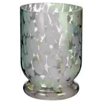 Waxinelichtjeshouder van glas 14 x 21 cm - Wit