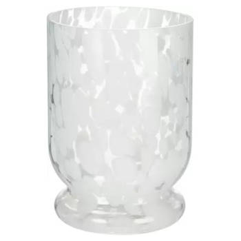 Waxinelichtjeshouder van glas 11 x 15 cm - Wit