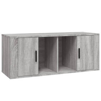 vidaXL Tv-meubel 100x35x40 cm bewerkt hout grijs sonoma eikenkleurig