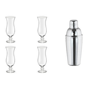 James Cooke Cocktailset Incl. shaker BLUE HAWAI Cocktail 44 cl - 5-delig